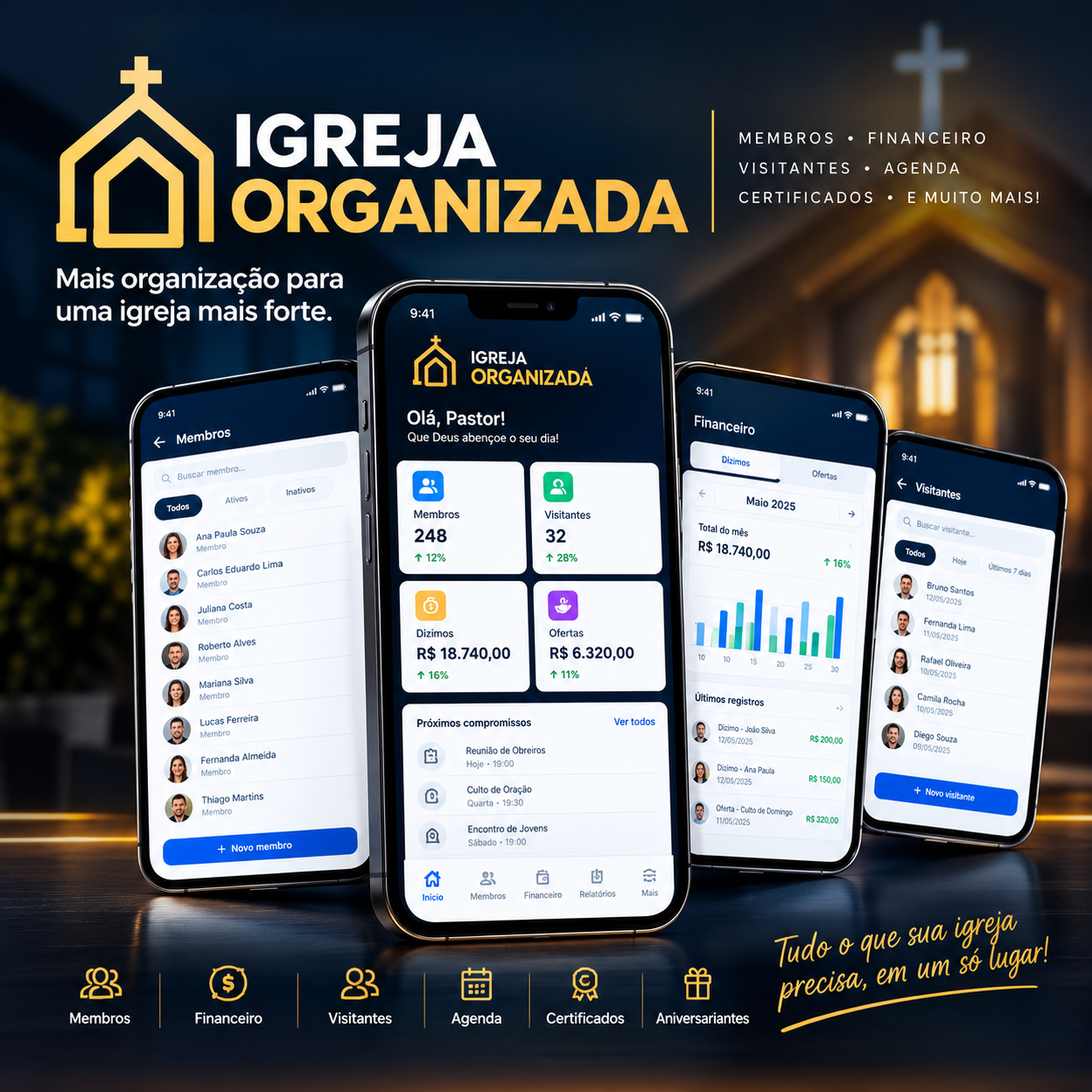 Aplicativo Igreja Organizada